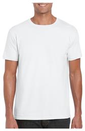 Gildan Softstyle 64000 Ανδρικό Διαφημιστικό T-shirt Κοντομάνικο σε Λευκό Χρώμα από το Blooza