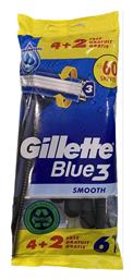 Gillette Blue Smooth Ξυραφάκια Σώματος μιας Χρήσης με 3 Λεπίδες & Λιπαντική Ταινία 6τμχ