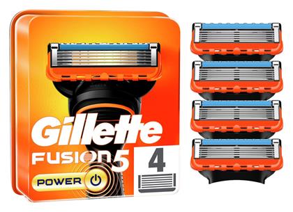Gillette Fusion Power Λεπίδες Ανταλλακτικές Κεφαλές με 5 Λεπίδες & Λιπαντική Ταινία 4τμχ