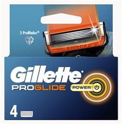 Gillette ProGlide Power Ανταλλακτικές Κεφαλές με 5 Λεπίδες & Λιπαντική Ταινία 4τμχ