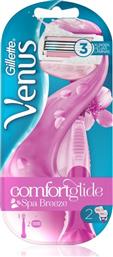 Gillette Venus Comfortglide Ξυραφάκι Σώματος με Ανταλλακτική Κεφαλή 3 Λεπίδων & Λιπαντική Ταινία Spa Breeze από το e-Fresh