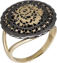 Γυναικείο δαχτυλίδι Κ14 Platinum black plate 035704 035704 Χρυσός 14 Καράτια από το Kosmima24