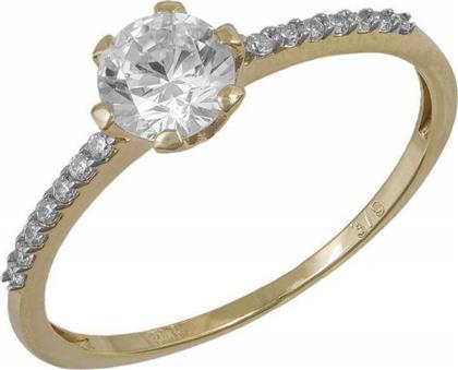 Γυναικείο δαχτυλίδι μονόπετρο Κ9 040585 040585 Χρυσός 9 Καράτια από το Kosmima24