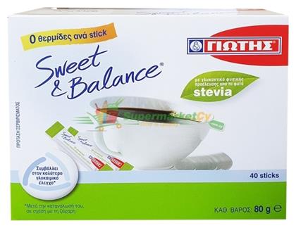 Γιώτης Γλυκαντικό Sweet & Balance 40 Sticks από το ΑΒ Βασιλόπουλος