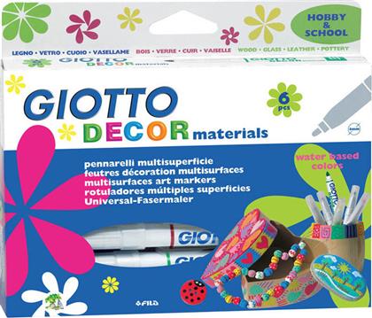 Giotto Decor Materials Σετ Μαρκαδόροι Χειροτεχνίας 6τμχ από το Moustakas Toys