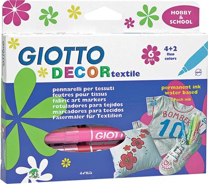 Giotto Decor Textile Σετ Μαρκαδόροι Χειροτεχνίας 6τμχ από το Moustakas Toys