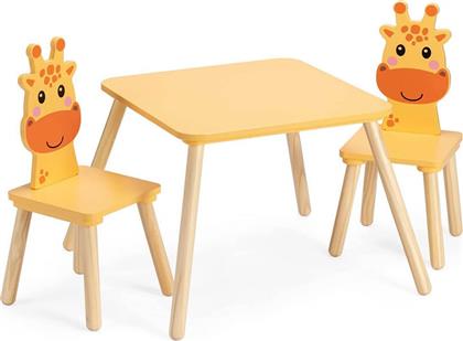 Giraffe Σετ Παιδικό Τραπέζι με Καρέκλες από Ξύλο Κίτρινο από το Designdrops