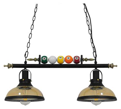 GloboStar Billiard Κρεμαστό Φωτιστικό Μαύρο 71x25x30εκ.