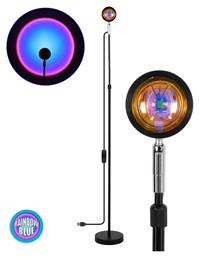 GloboStar Rainbow Blue 180° LED Φωτιστικό Δαπέδου Υ94εκ. Μαύρο