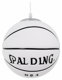 GloboStar Spalding Nba Μονόφωτο Παιδικό Φωτιστικό Κρεμαστό από Γυαλί με Υποδοχή E27 σε Λευκό Χρώμα 25x25cm