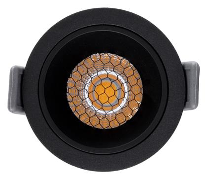 GloboStar Στρογγυλό Μεταλλικό Χωνευτό Σποτ με Ενσωματωμένο LED και Φυσικό Λευκό Φως σε Μαύρο χρώμα 6.4x6.4cm