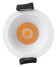 GloboStar Στρογγυλό Μεταλλικό Χωνευτό Σποτ με Ενσωματωμένο LED και Θερμό Λευκό Φως σε Λευκό χρώμα 4x4cm