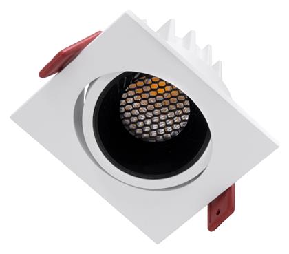 GloboStar Τετράγωνο Μεταλλικό Χωνευτό Σποτ με Ενσωματωμένο LED και Φυσικό Λευκό Φως σε Λευκό χρώμα 8.5x8.5cm από το Designdrops