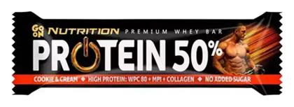 Go On Nutrition Premium Whey Μπάρα με 50% Πρωτεΐνη & Γεύση Cookies & Cream