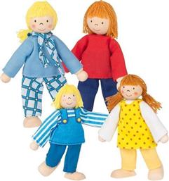 Goki Νεαρή Οικογένεια Σετ Ξύλινες Κούκλες για Κουκλόσπιτο