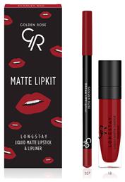 Golden Rose Matte LipKit Σετ Μακιγιάζ με Κραγιόν Scarlet Red