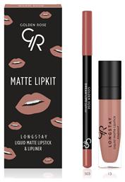 Golden Rose Matte LipKit Σετ Μακιγιάζ με Κραγιόν Warm Nude