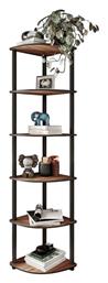 Γωνιακή Βιβλιοθήκη Kedy II GP052-0146,1 Μαύρο - Καρυδί 34x34x173εκ.