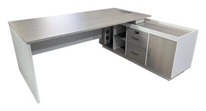 Γωνιακό Επαγγελματικό Γραφείο Armadi 180x80x75εκ. Γκρι-λευκή