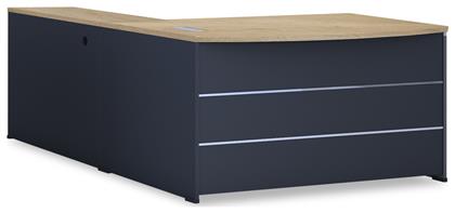 Γωνιακό Επαγγελματικό Γραφείο Lotus 180x160x75εκ. Γκρι / Φυσικό