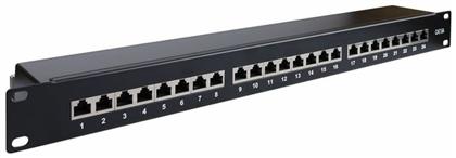 Goobay Patch Panel για Rack 1U 19'' 24 Θυρών cat6a Μαύρο