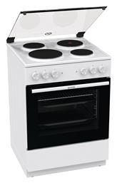 Gorenje Ελεύθερη με Εμαγιέ Εστίες Λευκή GE6A40WB