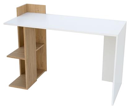 Γραφείο Deskho με Βιβλιοθήκη 120x55x85εκ. Λευκό / Δρυς