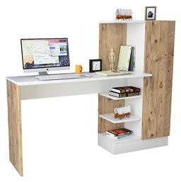 Γραφείο Kary με Βιβλιοθήκη 152.5x40x120εκ. Λευκό / Oak