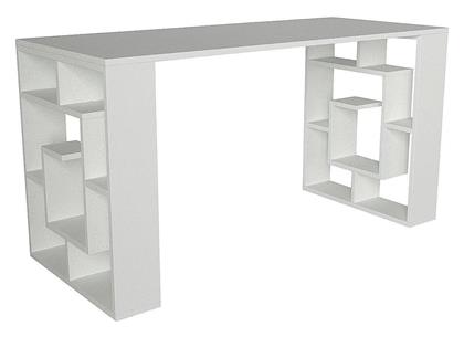 Γραφείο Line με Βιβλιοθήκη 140x60x74εκ. Λευκό