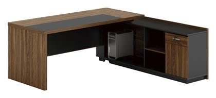 Γραφείο Oscar 220x180x76εκ. Καρυδί-ανθρακί