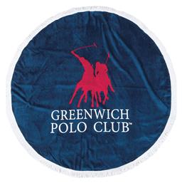 Greenwich Polo Club 2824 Πετσέτα Θαλάσσης Στρογγυλή με Κρόσσια Μπλε Διαμέτρου 160εκ. από το Plus4u