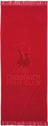 Greenwich Polo Club 3657 Πετσέτα Θαλάσσης με Κρόσσια Κόκκινη 170x70εκ.