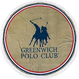 Greenwich Polo Club 2825 Πετσέτα Θαλάσσης Στρογγυλή με Κρόσσια Μπεζ Διαμέτρου 160εκ.