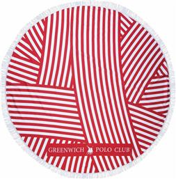 Greenwich Polo Club 3689 Πετσέτα Θαλάσσης Στρογγυλή σε Κόκκινο χρώμα 150x150cm
