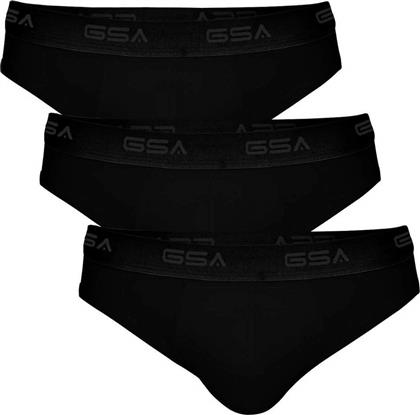 GSA Ανδρικά Σλιπ Μαύρα Μονόχρωμα 3Pack
