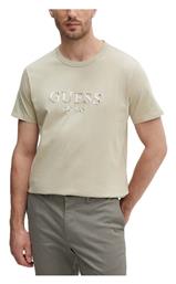 Guess Ανδρικό T-shirt Κοντομάνικο Εκρου- Καφε- Μπεζ