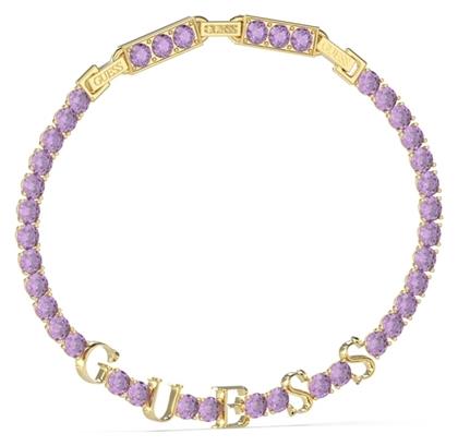 Guess Party Γυναικείο Βραχιόλι Ριβιέρα από Ατσάλι Επιχρυσωμένο με Ζιργκόν