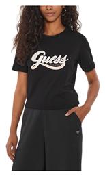 Guess Glittery Γυναικείο T-shirt Μαυρο- Χρυσο