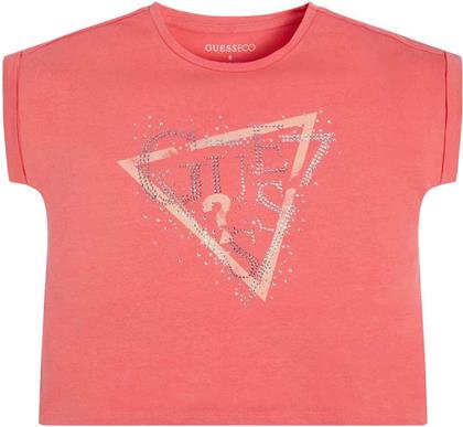Guess Παιδική Καλοκαιρινή Μπλούζα Κοντομάνικη Ροζ