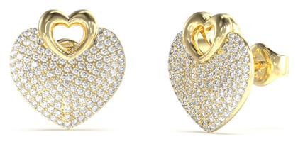 Guess Σκουλαρίκια Καρφωτά από Ατσάλι Επιχρυσωμένα με Πέτρες