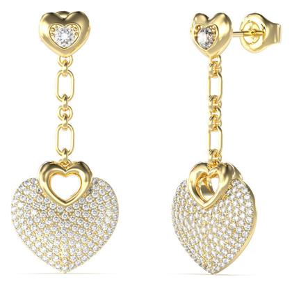 Guess Σκουλαρίκια Κρεμαστά από Ατσάλι Επιχρυσωμένα με Πέτρες