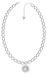 Guess Talismania Κολιέ με σχέδιο Καρδιά από Επιχρυσωμένο Ατσάλι με Ζιργκόν
