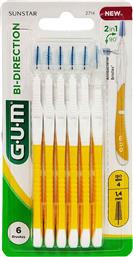 GUM Bi-Direction Μεσοδόντια Βουρτσάκια με Λαβή 1.4mm Πορτοκαλί 6τμχ από το Pharm24