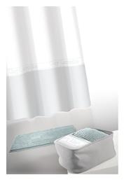 Guy Laroche Miami Κουρτίνα Μπάνιου Υφασμάτινη με Τρουκς 180x180cm Aqua