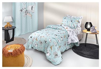 Guy Laroche Σετ Σεντόνια Μονά Βαμβακερά Zootopia Aqua-grey 165x250cm 3τμχ