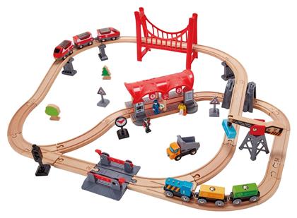 Hape Busy City Rail Σετ με Τρενάκι από Ξύλο για 3+ Ετών από το Moustakas Toys