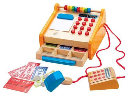 Hape Παιδική Ταμειακή Μηχανή Ταμειακή Μηχανή με Scanner & Χρήματα Early Explorer από Ξύλο για 3+ Ετών 15,0 εκ. 37τμχ