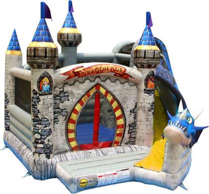Happy Hop Φουσκωτό Κάστρο με Τραμπολίνο & Τσουλήθρα Dragon Age 550x520x460εκ. για 3+ Ετών από το Moustakas Toys