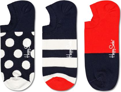 Happy Socks Big Dot No Show Ανδρικές Κάλτσες με Σχέδια Μπλε 3Pack από το Plus4u