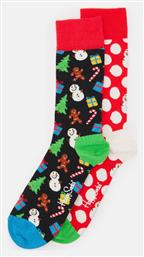 Happy Socks Big Dot Snowman Gift Set Unisex Χριστουγεννιάτικες Κάλτσες Πολύχρωμες 2 Pack από το Parex